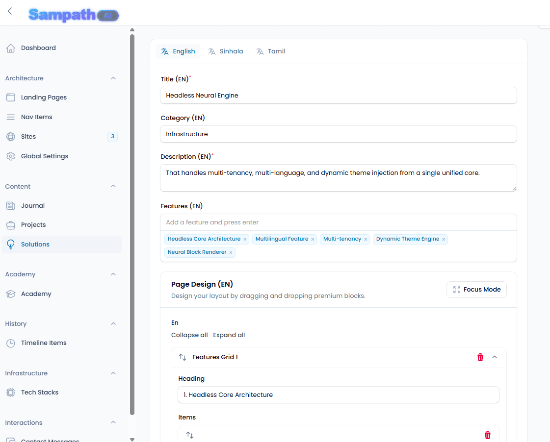 Multiple CMS Features